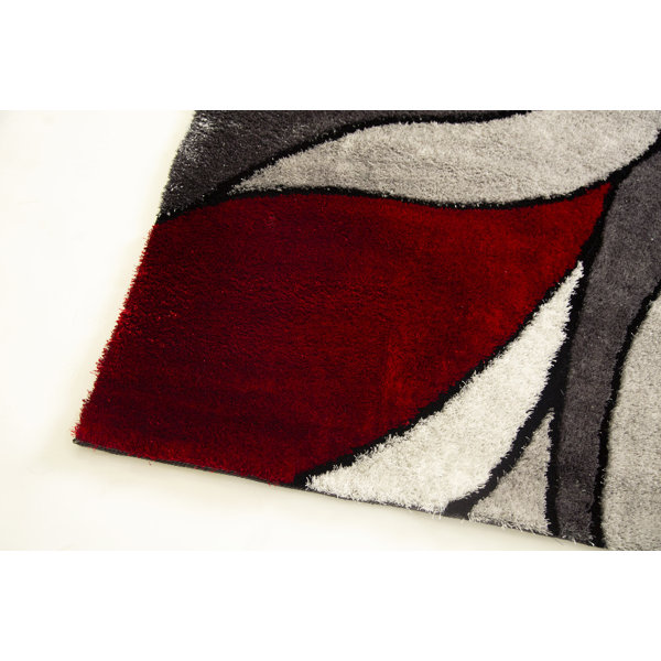 Red Barrel Studio® Naveen Handmade Performance Ruby Red/Charcoal/Silver